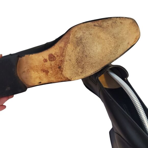 Bally Elite Black Soft Leather Apron Toe Penny Loafers 12 Narrow - Picture 8 of 8